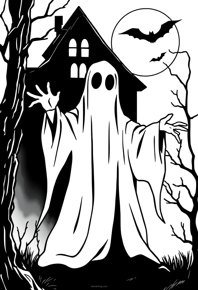 Ghostly Apparition coloring page for kids