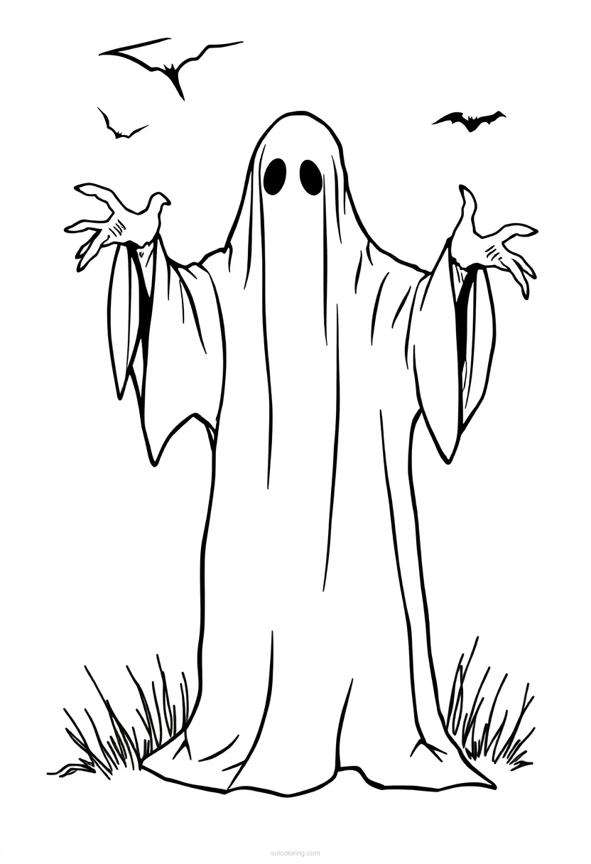 Ghostly Apparition coloring page for kids