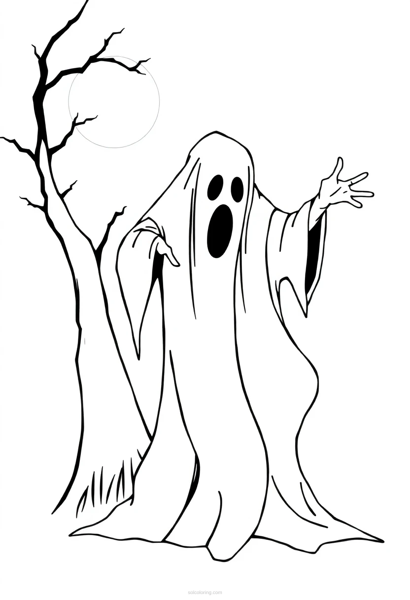 Ghostly Apparition coloring page for kids