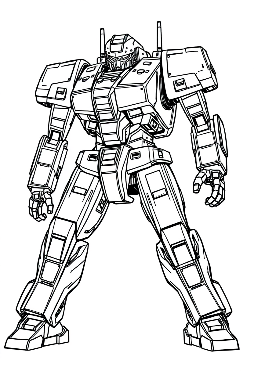 Giant Mech Warrior coloring page, free printable