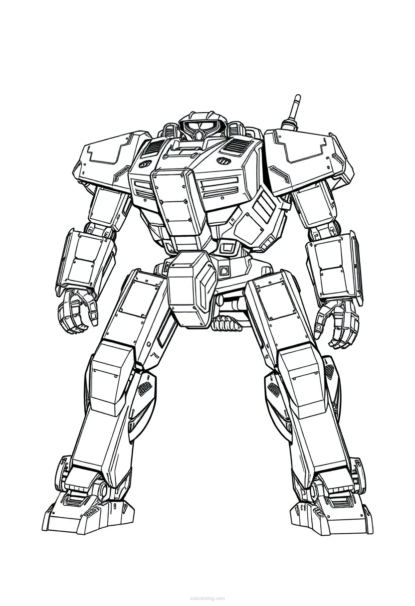 Giant Mech Warrior coloring pages