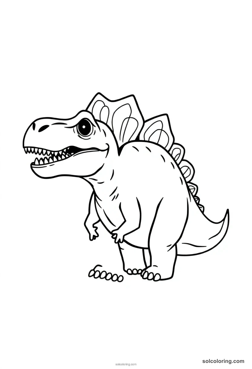 Chibi Giganotosaurus chibi coloring page for kids