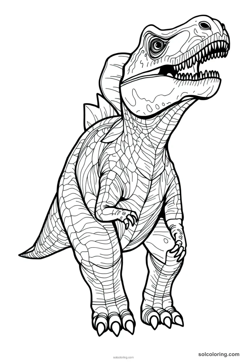 Giganotosaurus detailed coloring page for kids