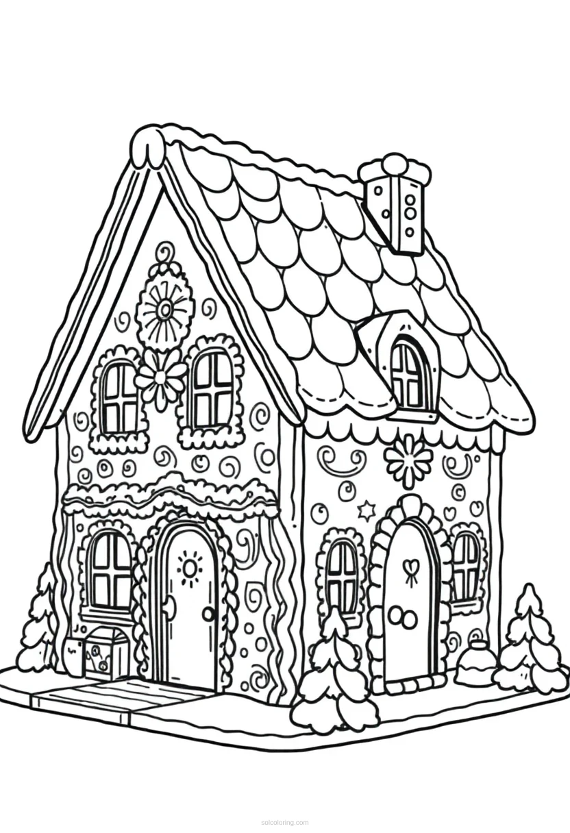 Gingerbread House coloring pages