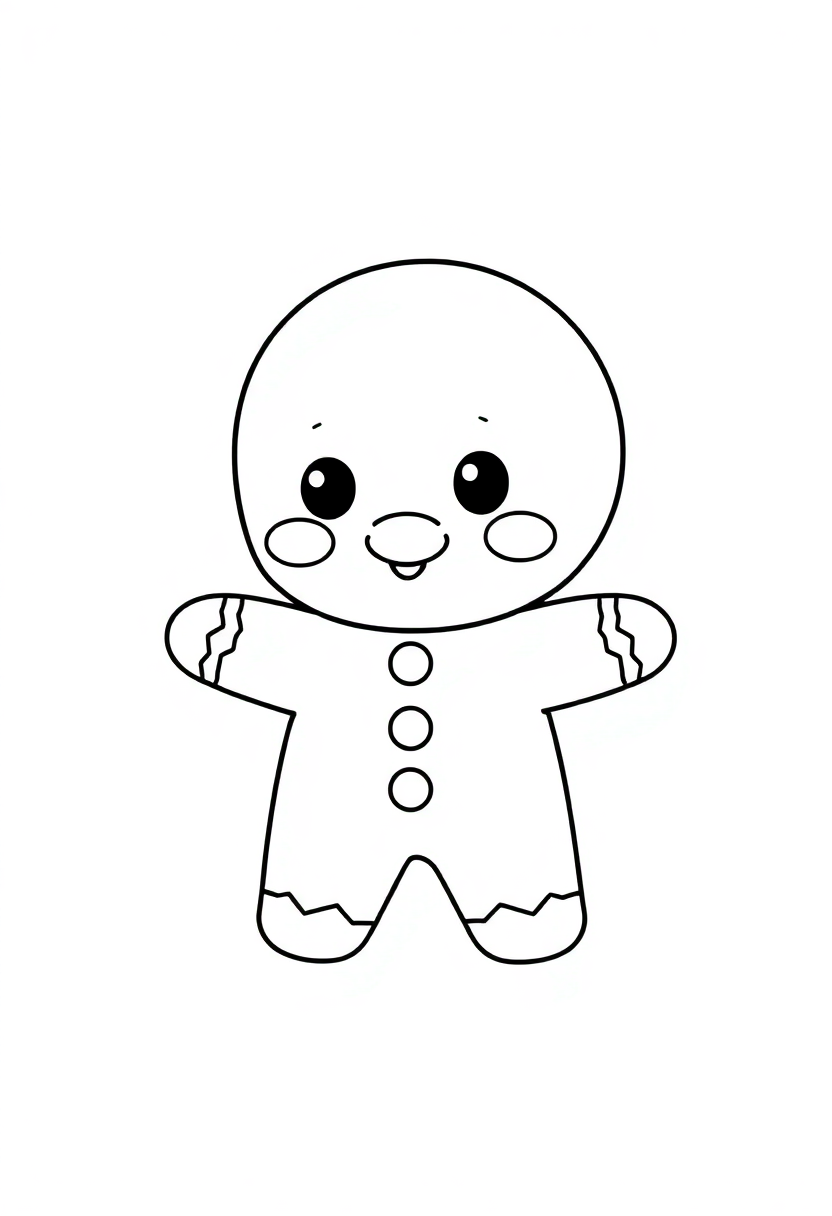 Gingerbread Man coloring page, free printable