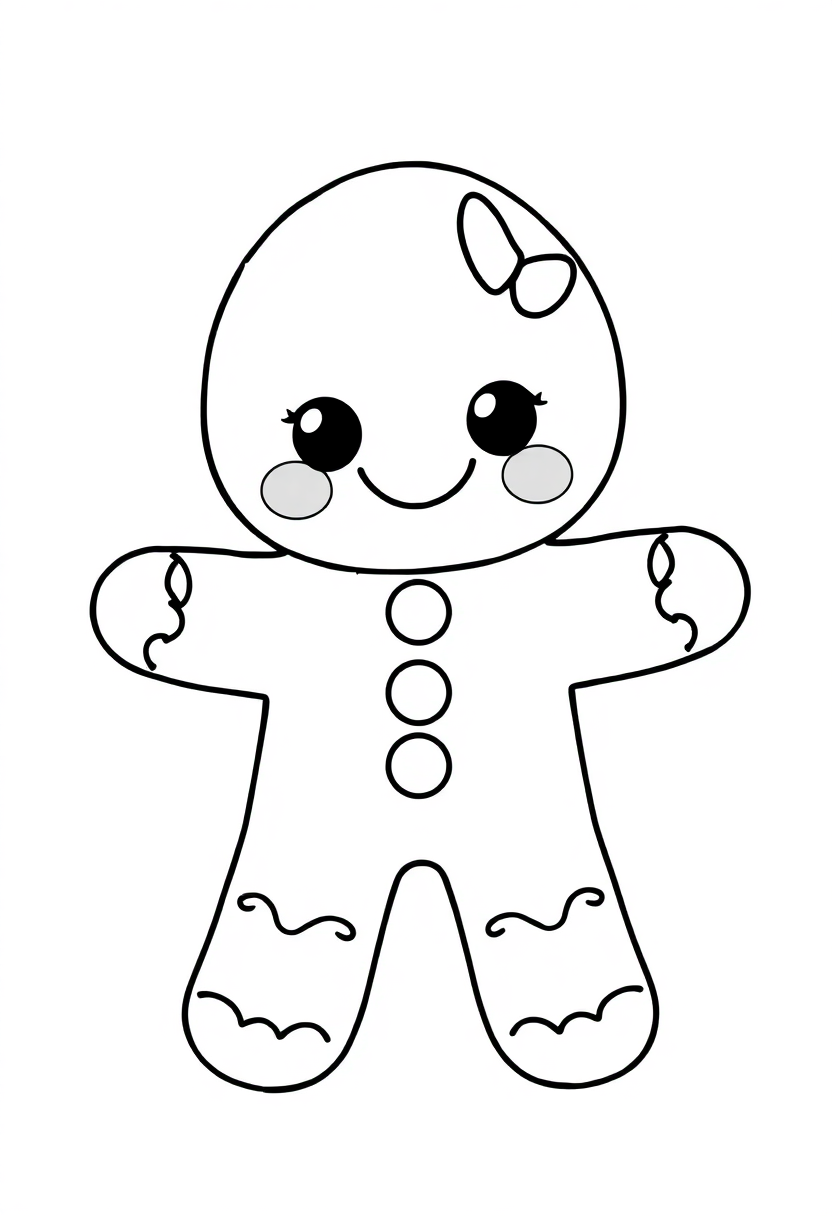 Gingerbread Man coloring page, free printable