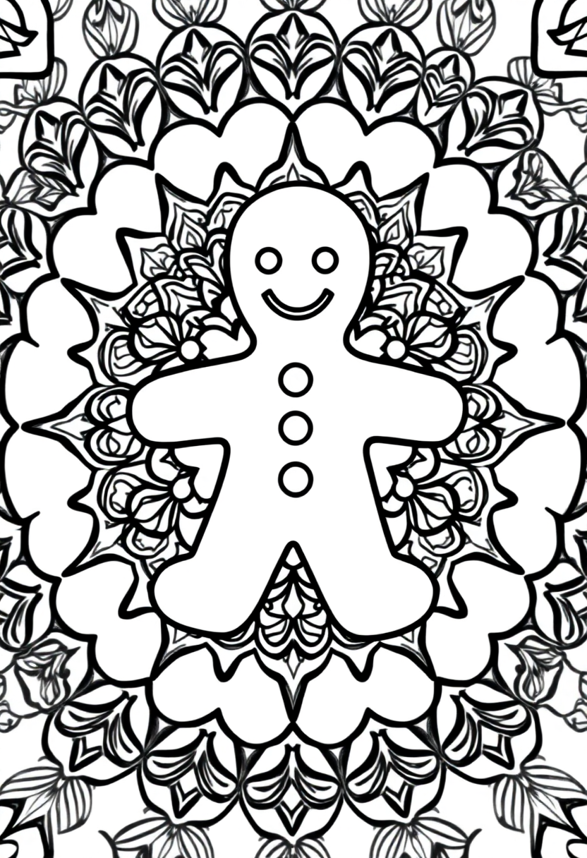 Gingerbread Man coloring page, free printable