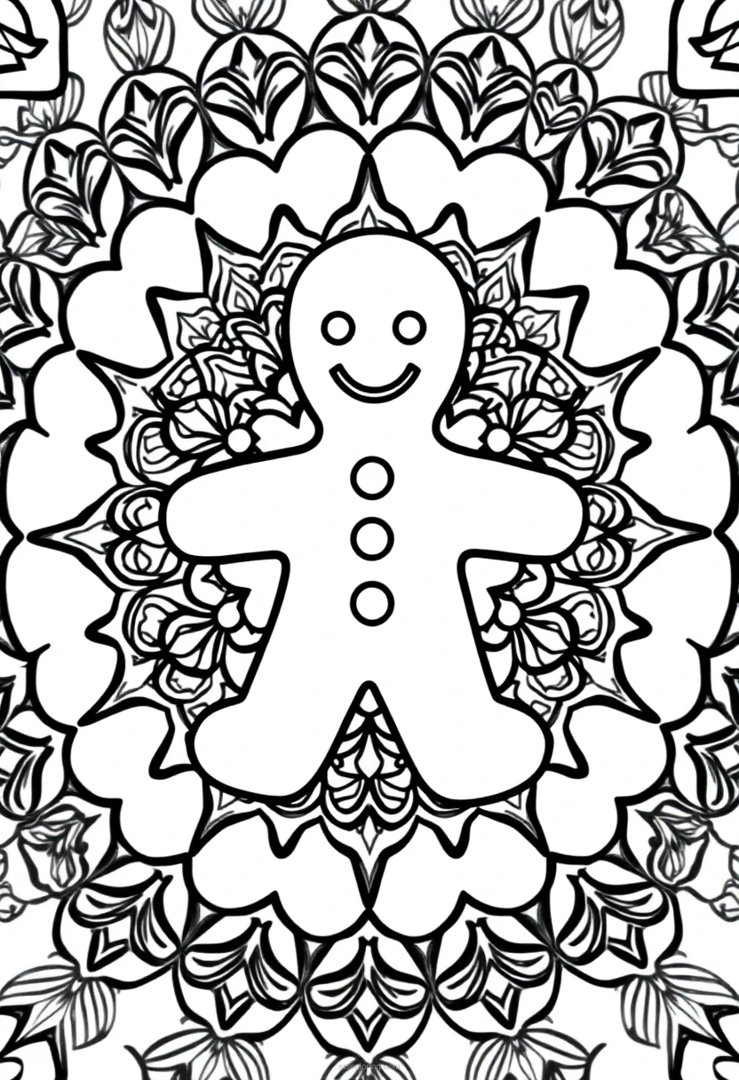 Gingerbread Man coloring page for kids
