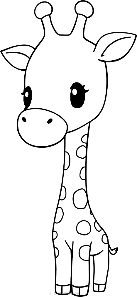 Giraffe coloring page for kids