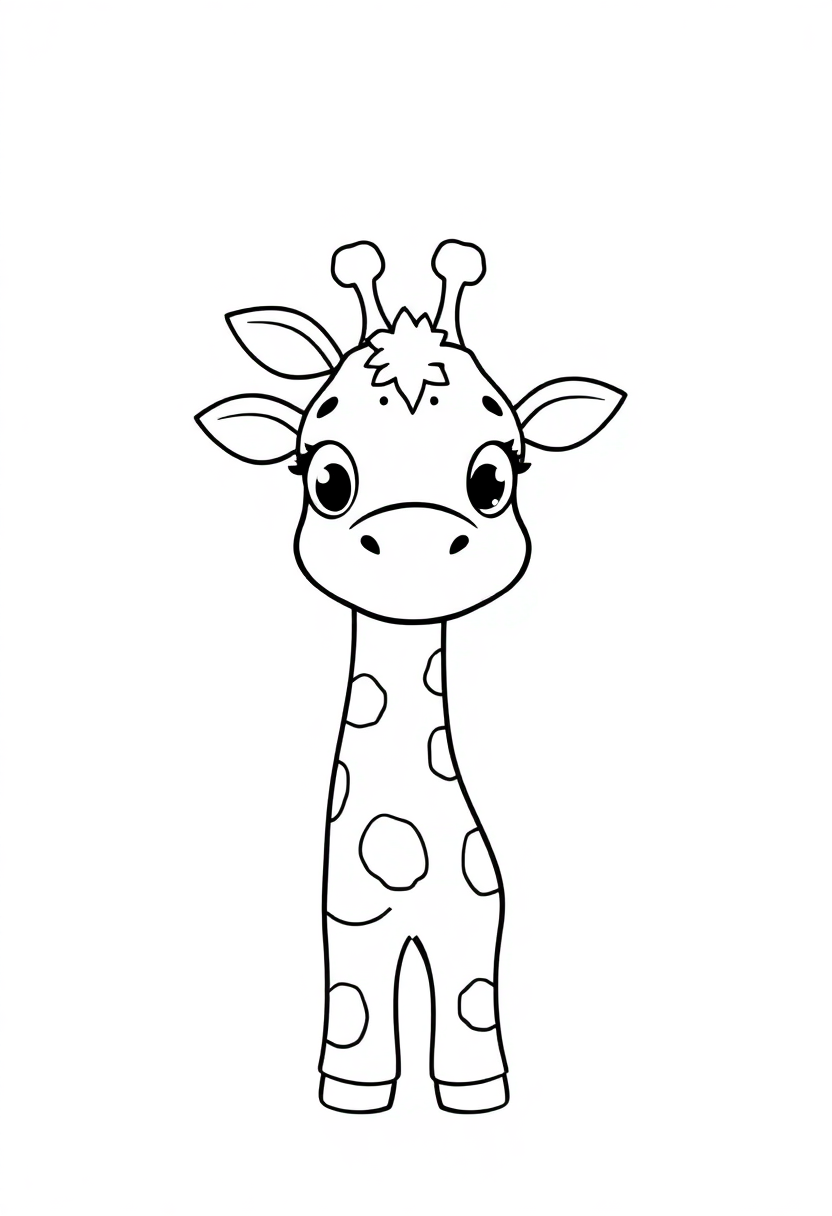 Giraffe coloring page, free printable