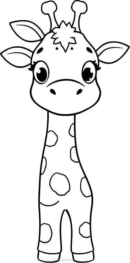 Giraffe coloring page for kids