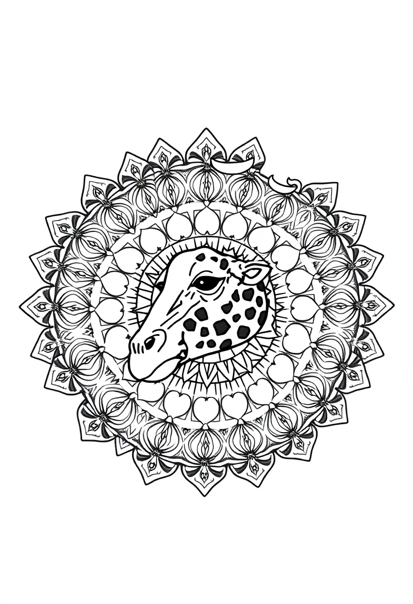 Giraffe coloring page, free printable
