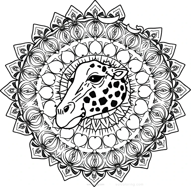 Giraffe coloring page for kids