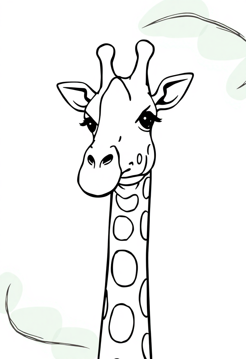 Giraffe coloring page, free printable