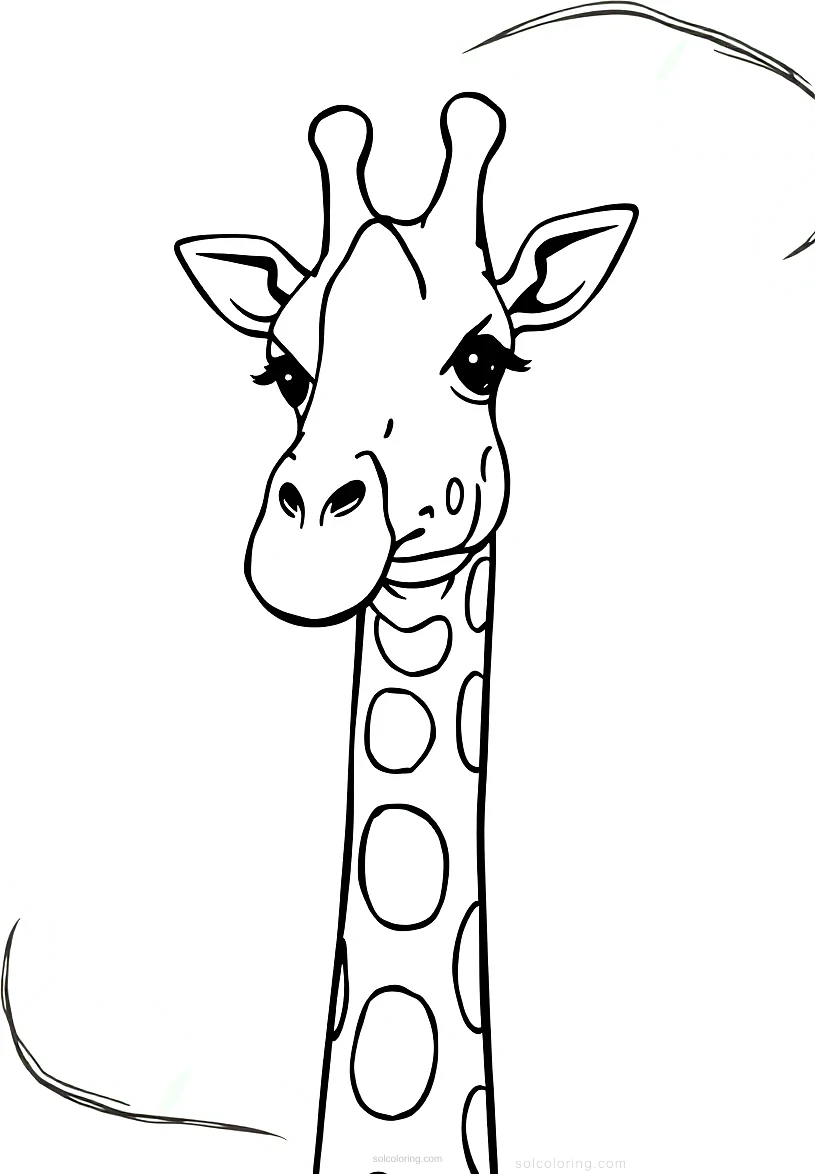 Giraffe coloring page for kids