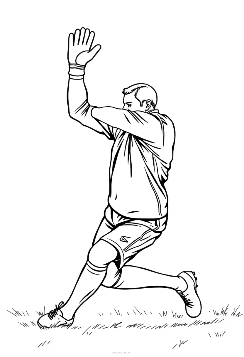 Goalkeeper Making Save coloring page for kids