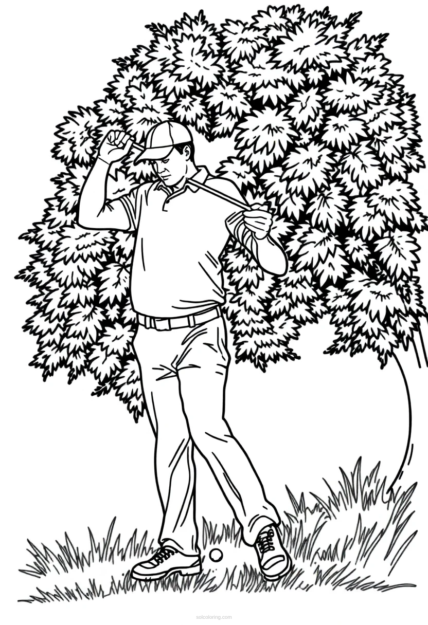 Golfer Chibi coloring page for kids