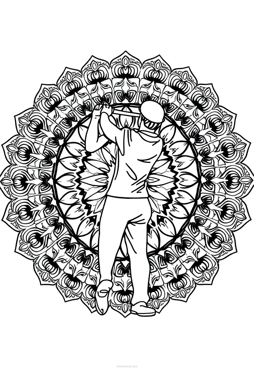 Golfer Chibi coloring page for kids
