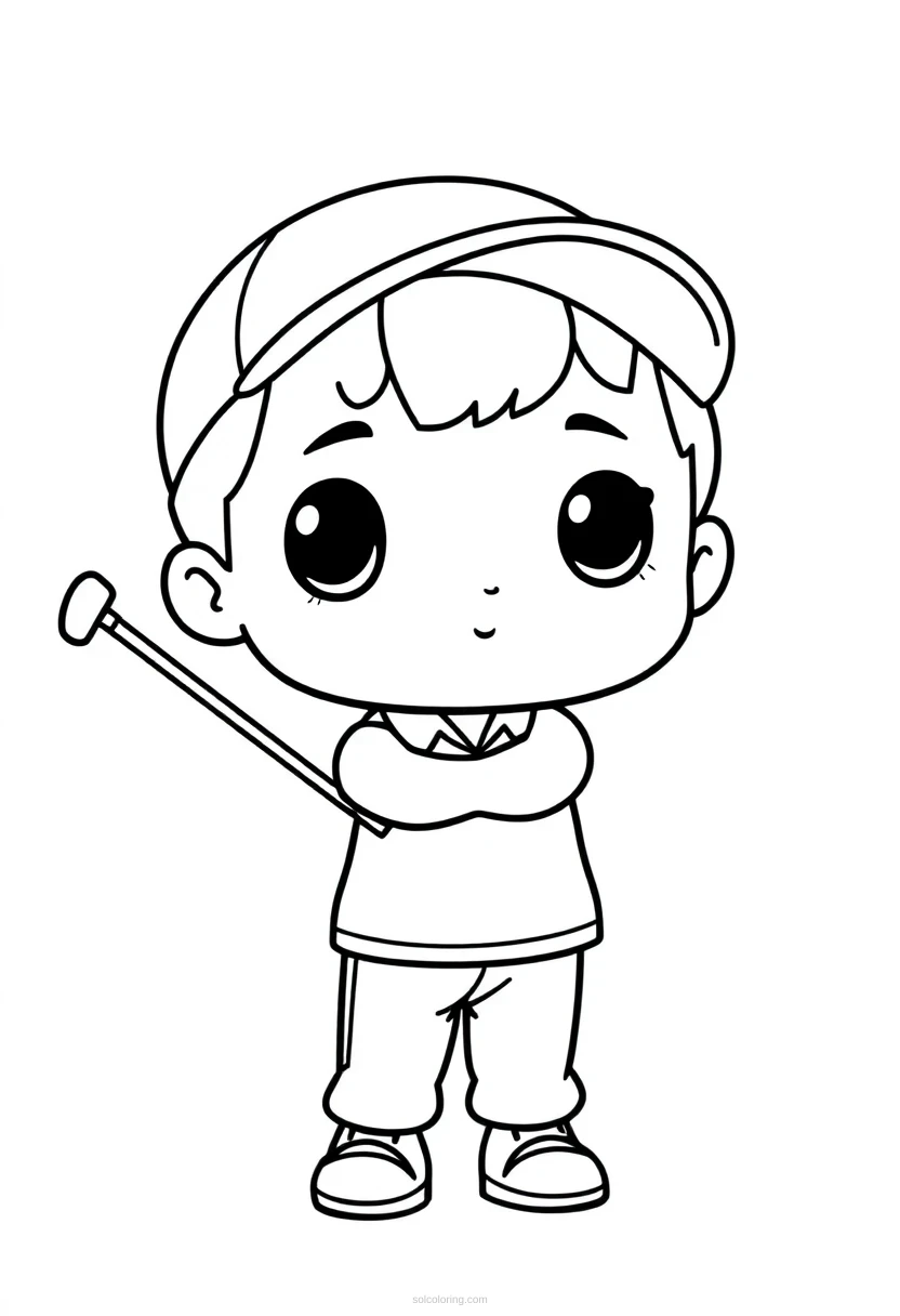 Golfer coloring page for kids