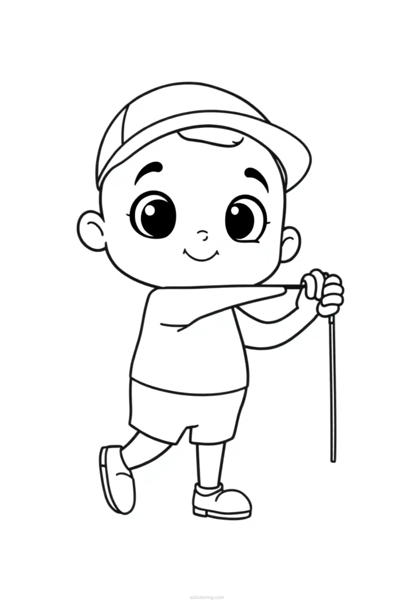 Golfer coloring page for kids