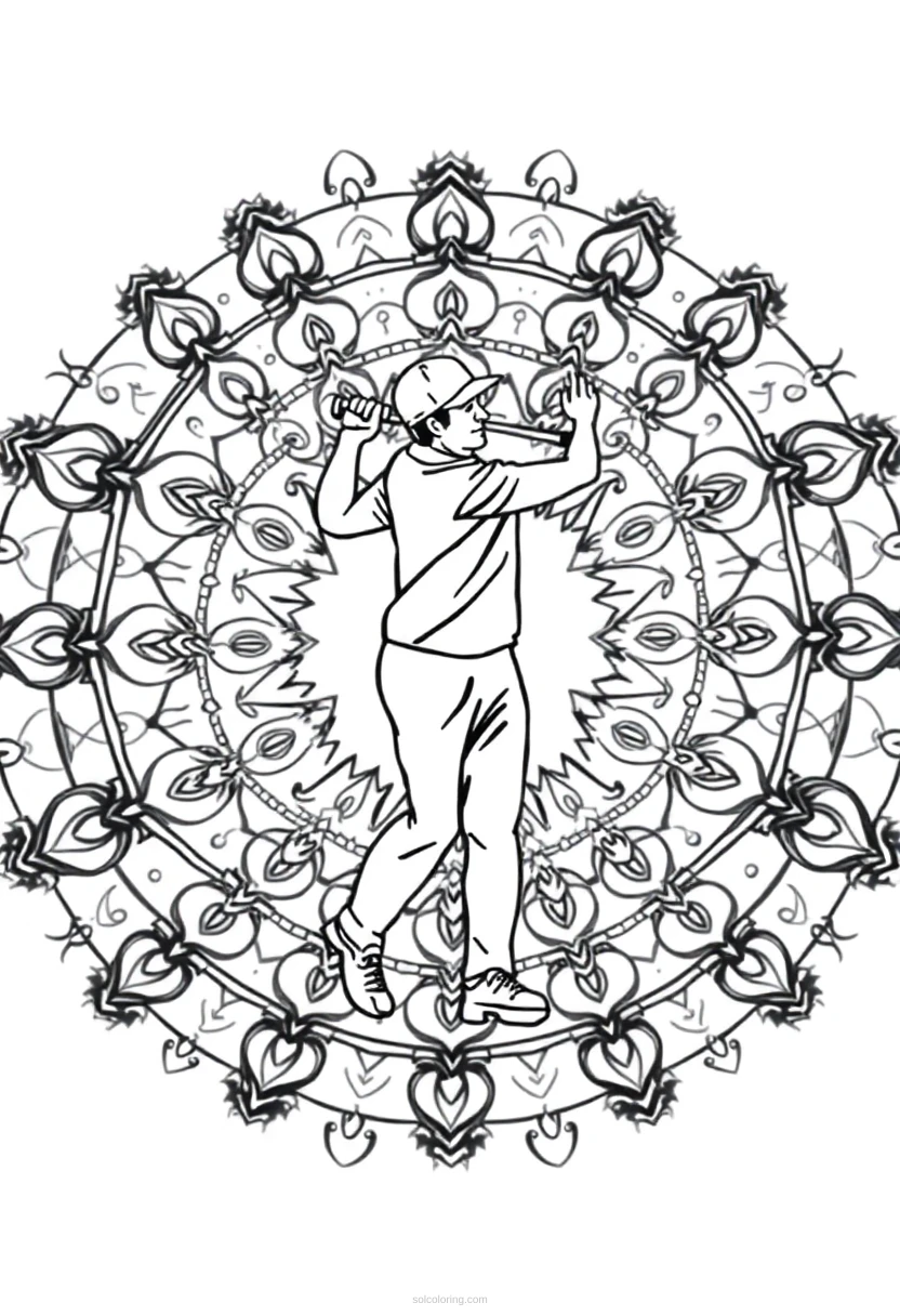 Golfer coloring page for kids