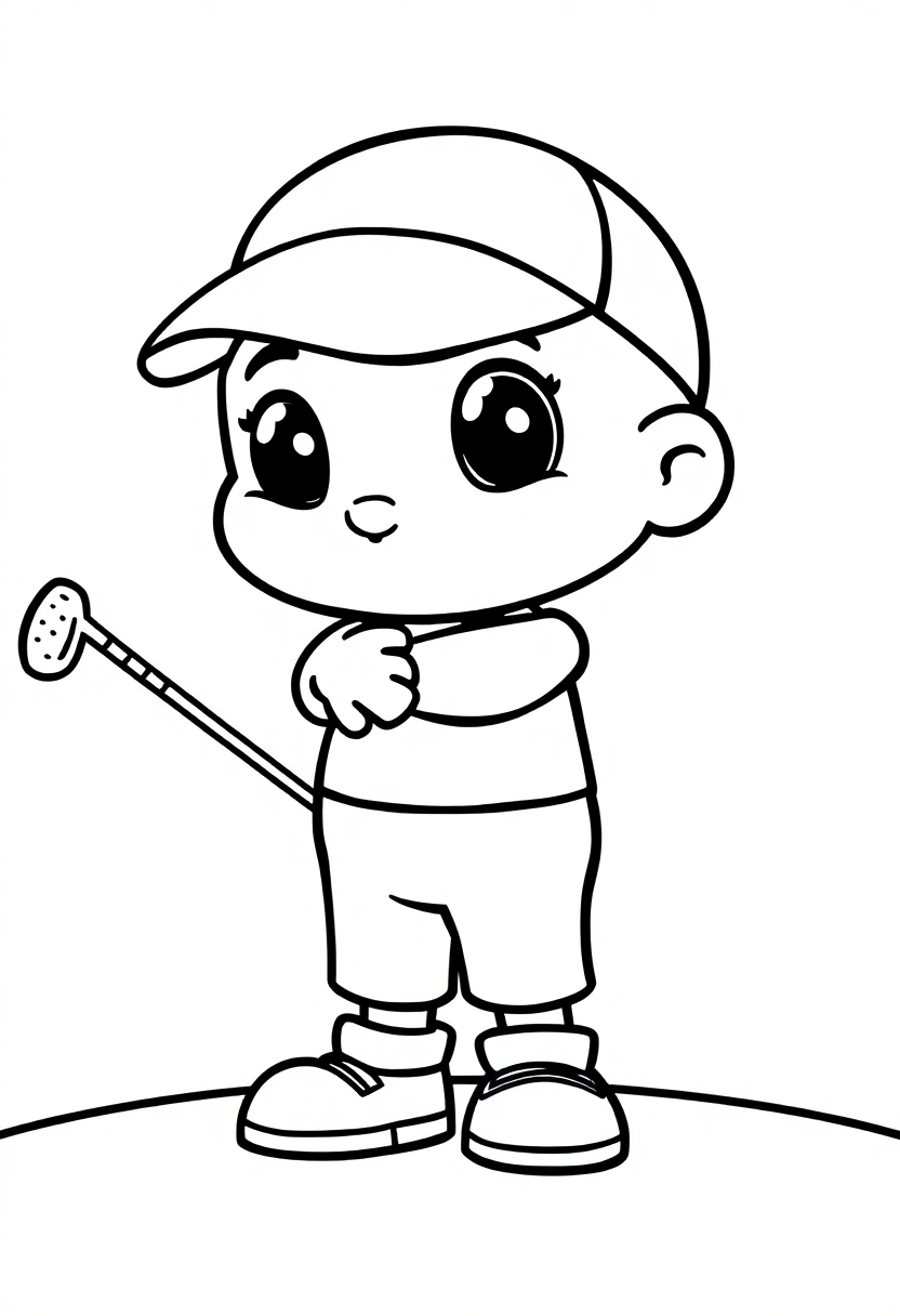 Golfer coloring page, free printable