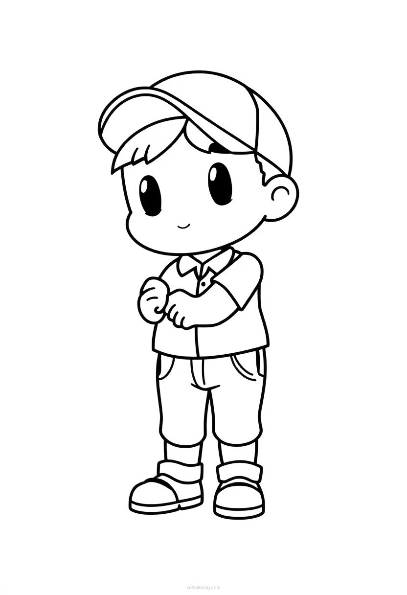 Golfer coloring page for kids