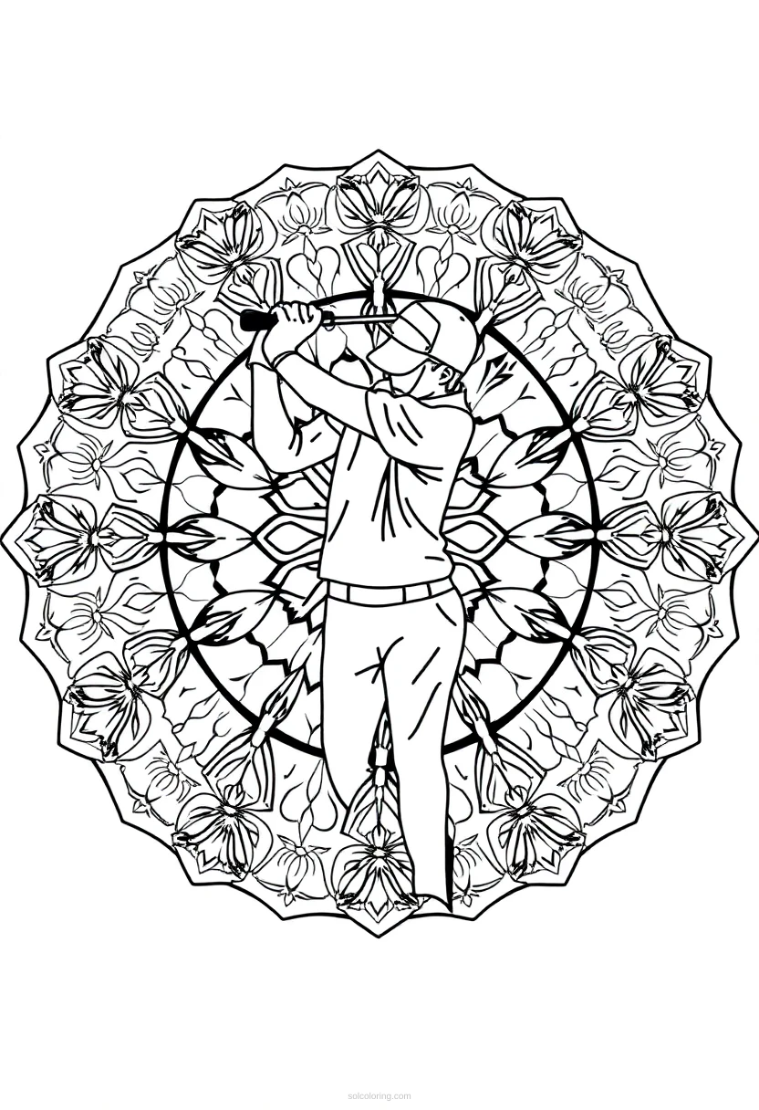 Golfer coloring page for kids