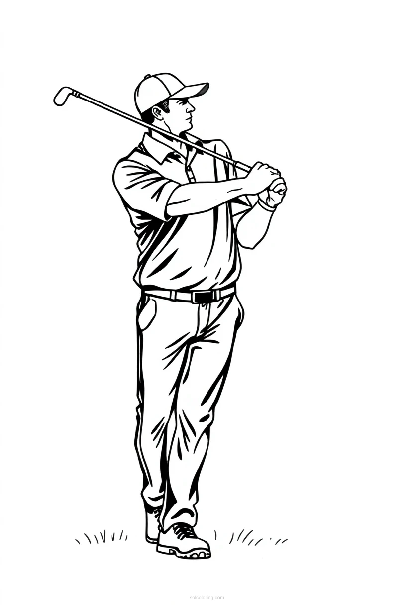 Golfer Mandala coloring pages