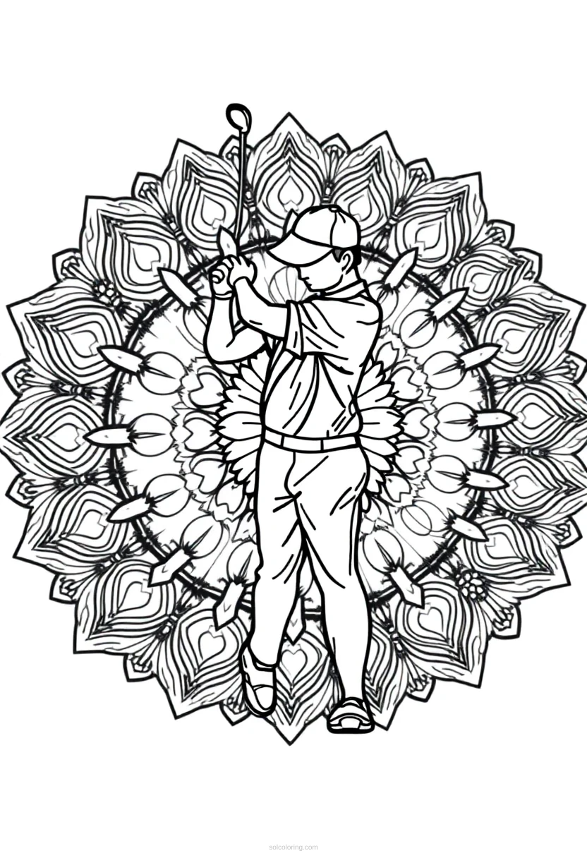 Golfer coloring page for kids