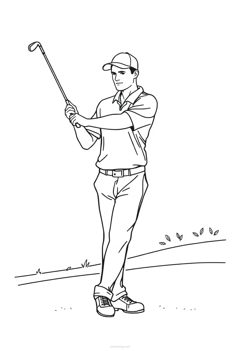 Golfer coloring pages