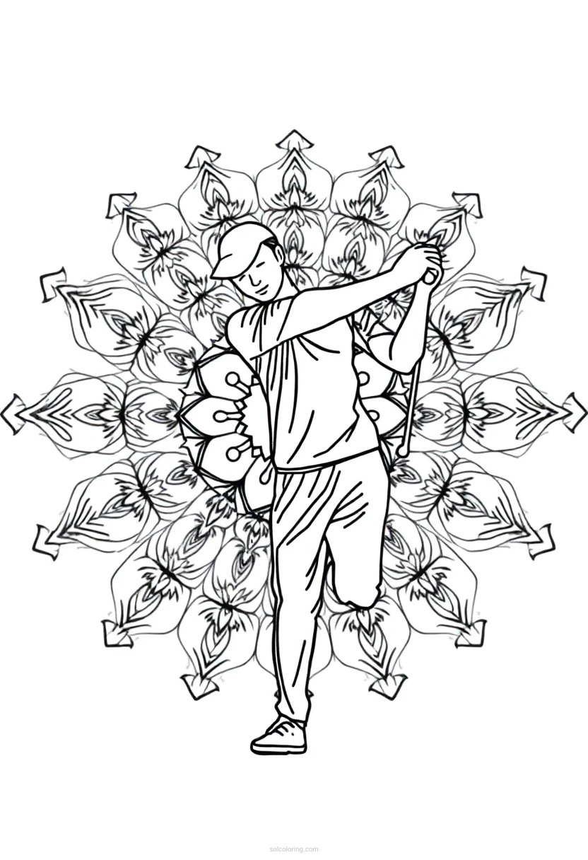 Golfer coloring page for kids