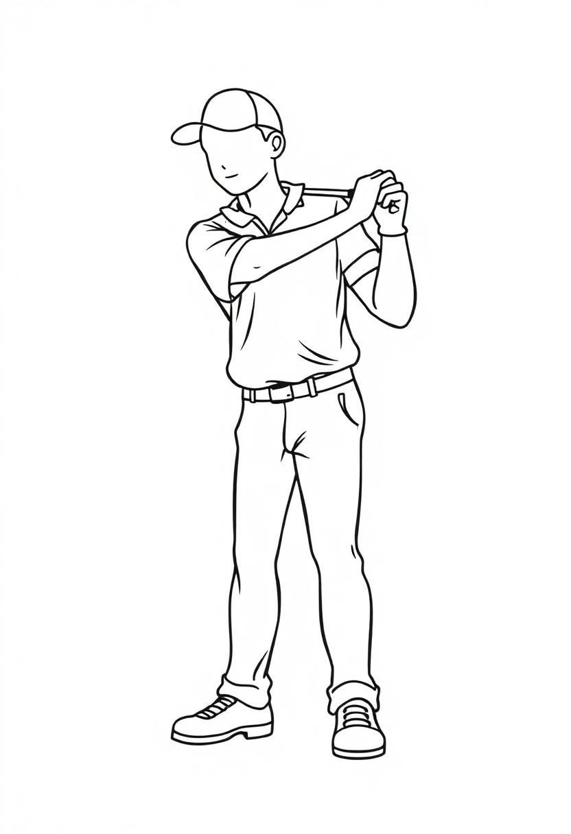 Golfer coloring page, free printable
