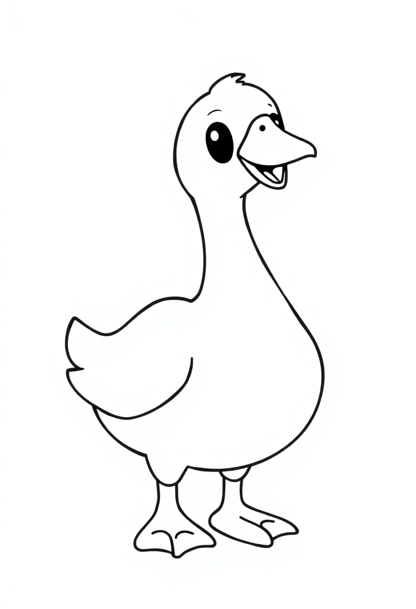 Goose coloring page, free printable