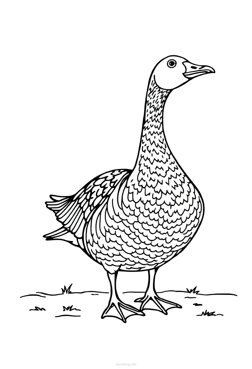Goose coloring page for kids