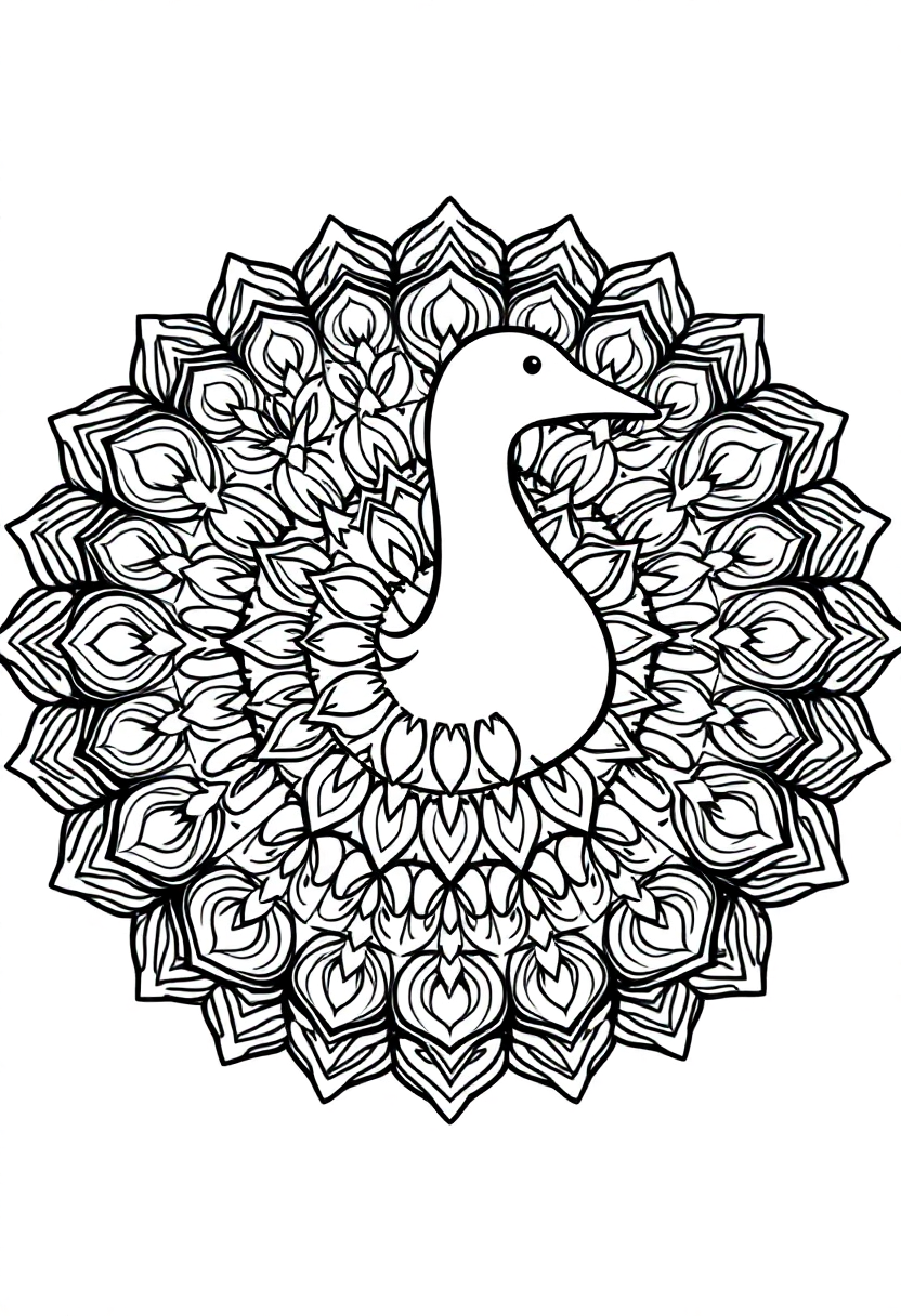 Goose coloring page, free printable
