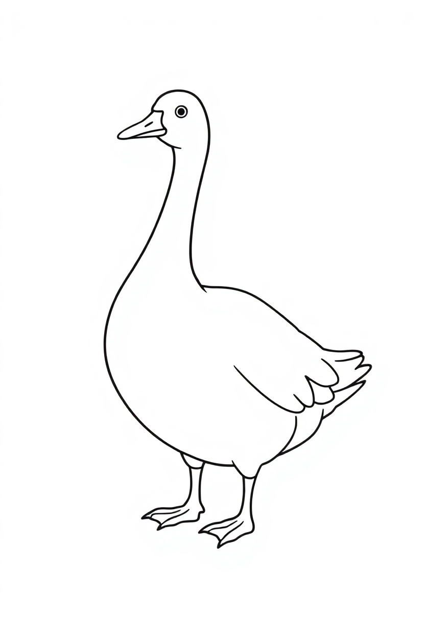 Goose coloring page, free printable