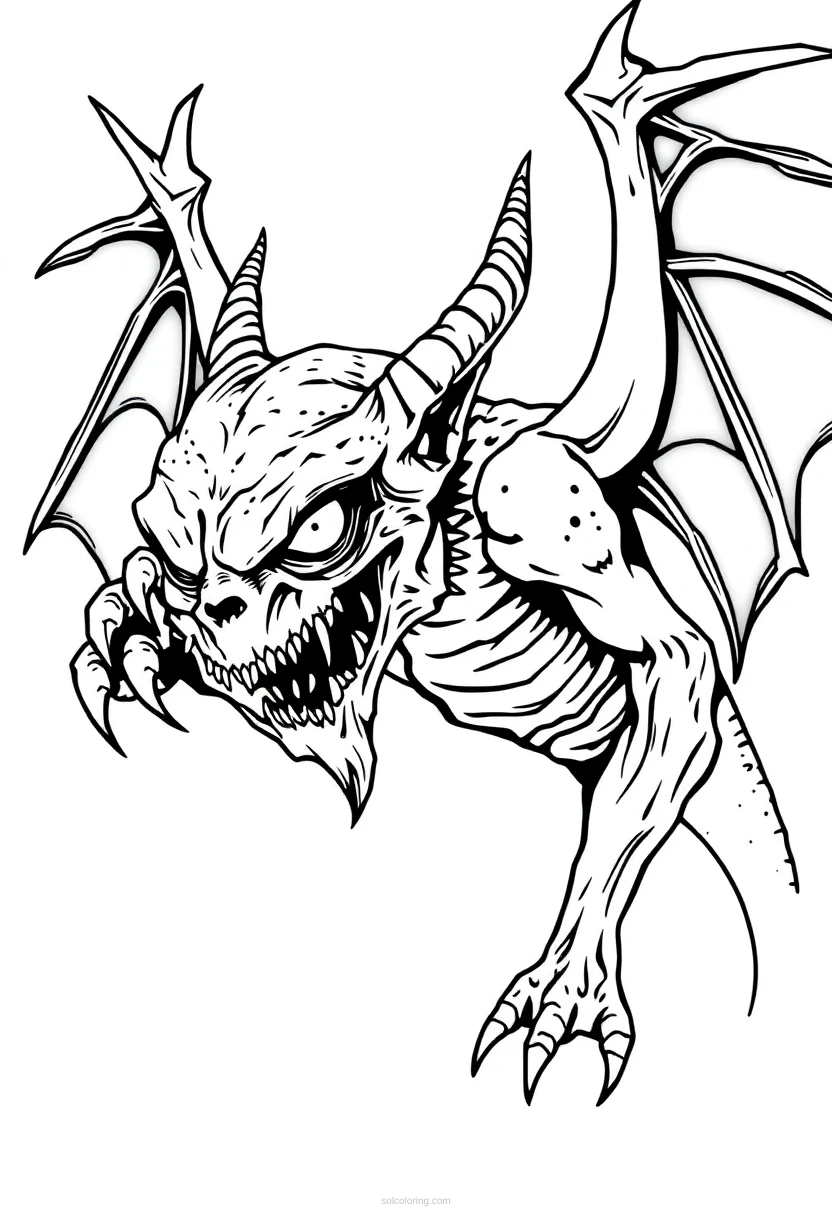 Gothic Gargoyle coloring page for kids