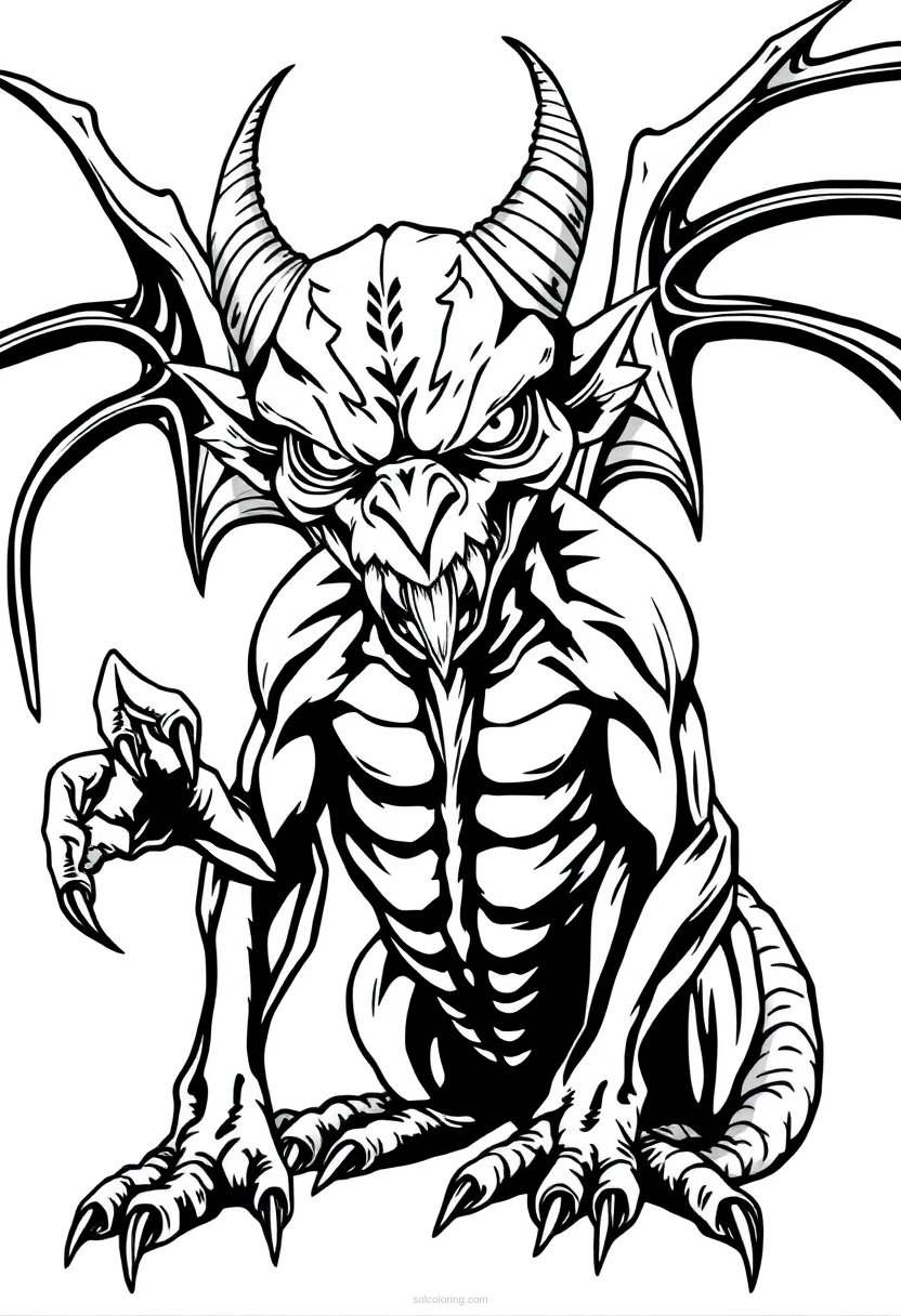 Gothic Gargoyle coloring page for kids