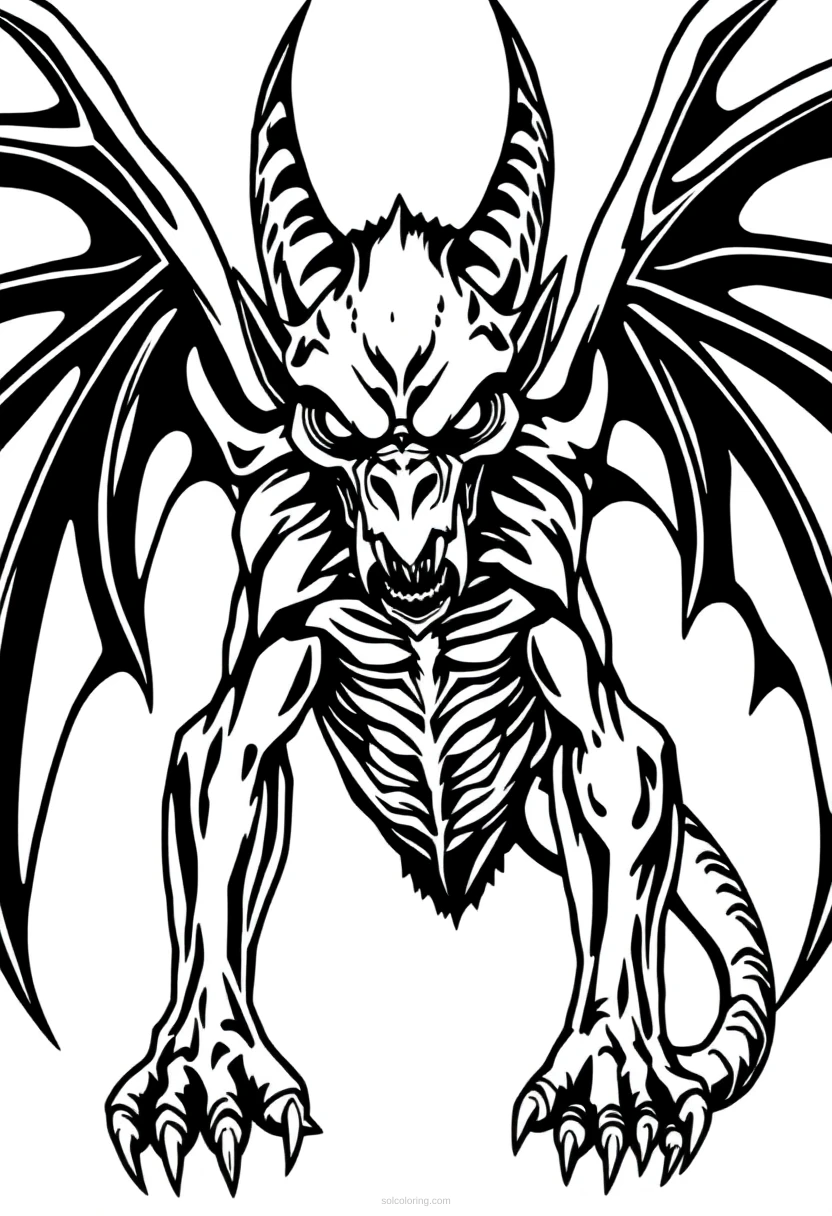 Gothic Gargoyle coloring page for kids