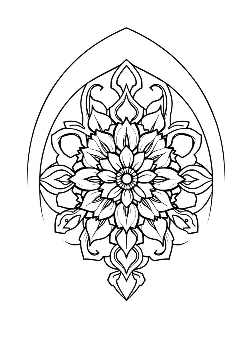 Gothic Rose Window Designs coloring page, free printable