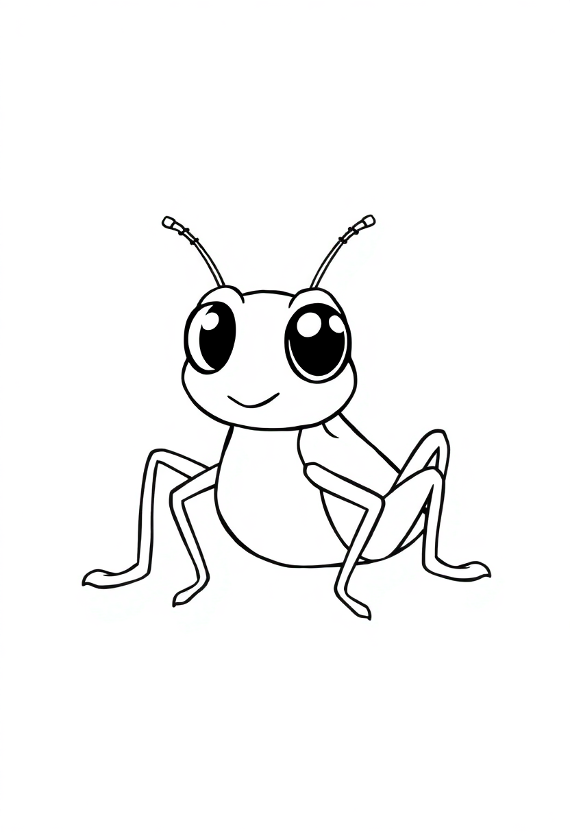 Grasshopper coloring page, free printable