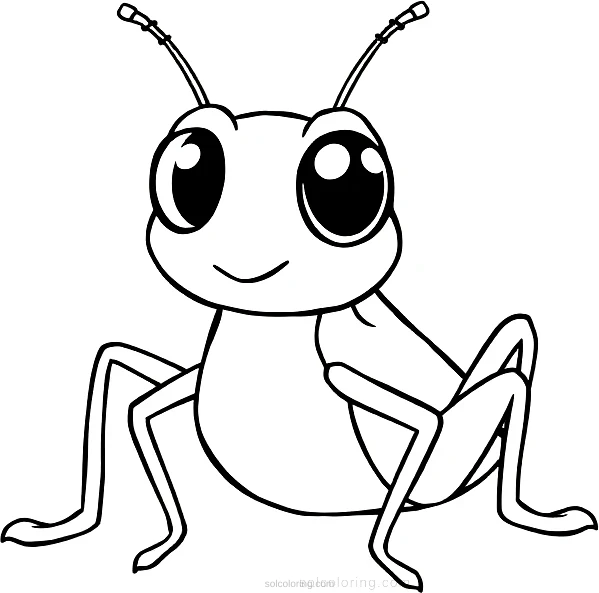 Grasshopper coloring page for kids