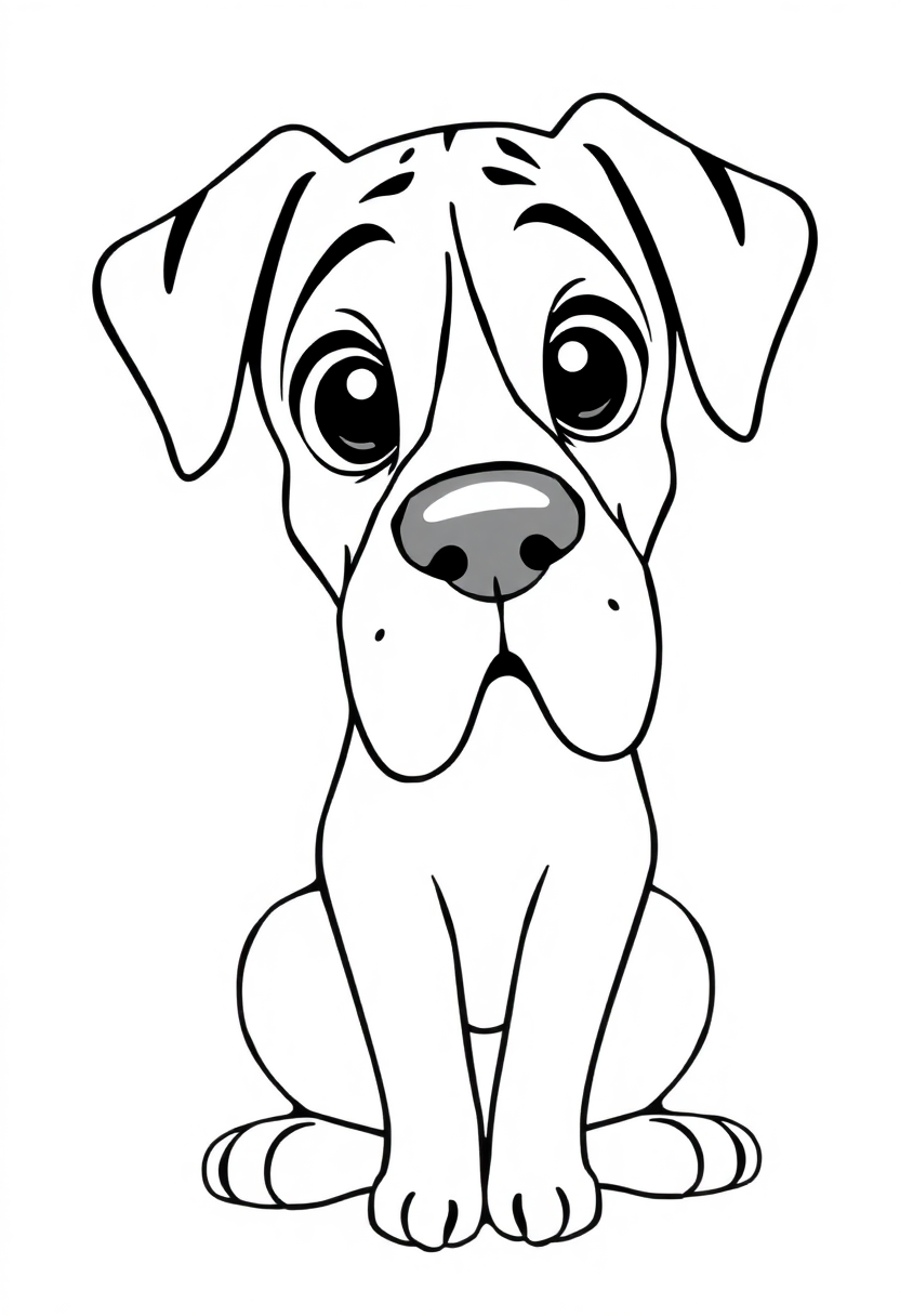 Great Dane Giant Gentle Dog coloring page, free printable