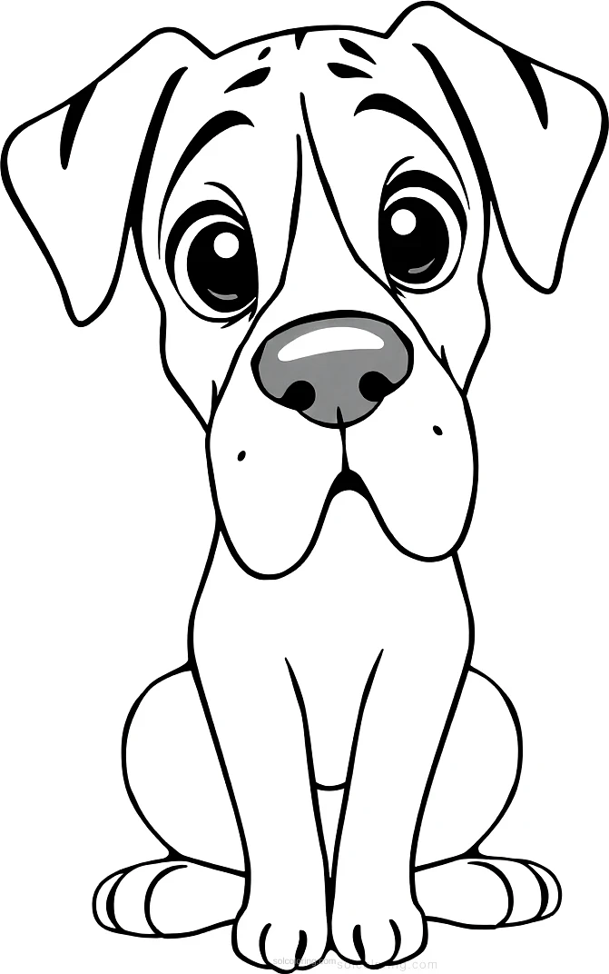 Great Dane Giant Gentle Dog coloring page for kids