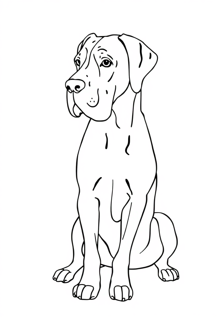 Great Dane Giant Gentle Dog coloring pages