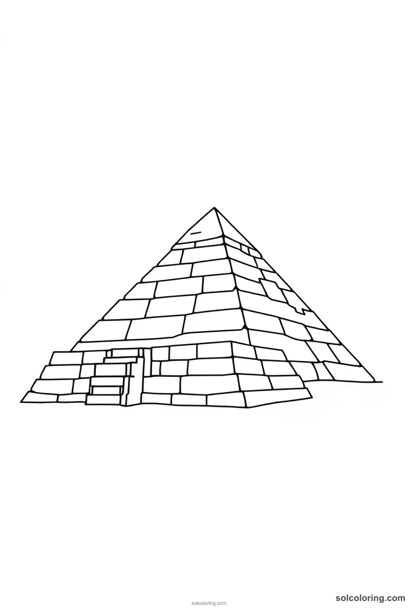 Simple Great Pyramid of Giza simple coloring page for kids