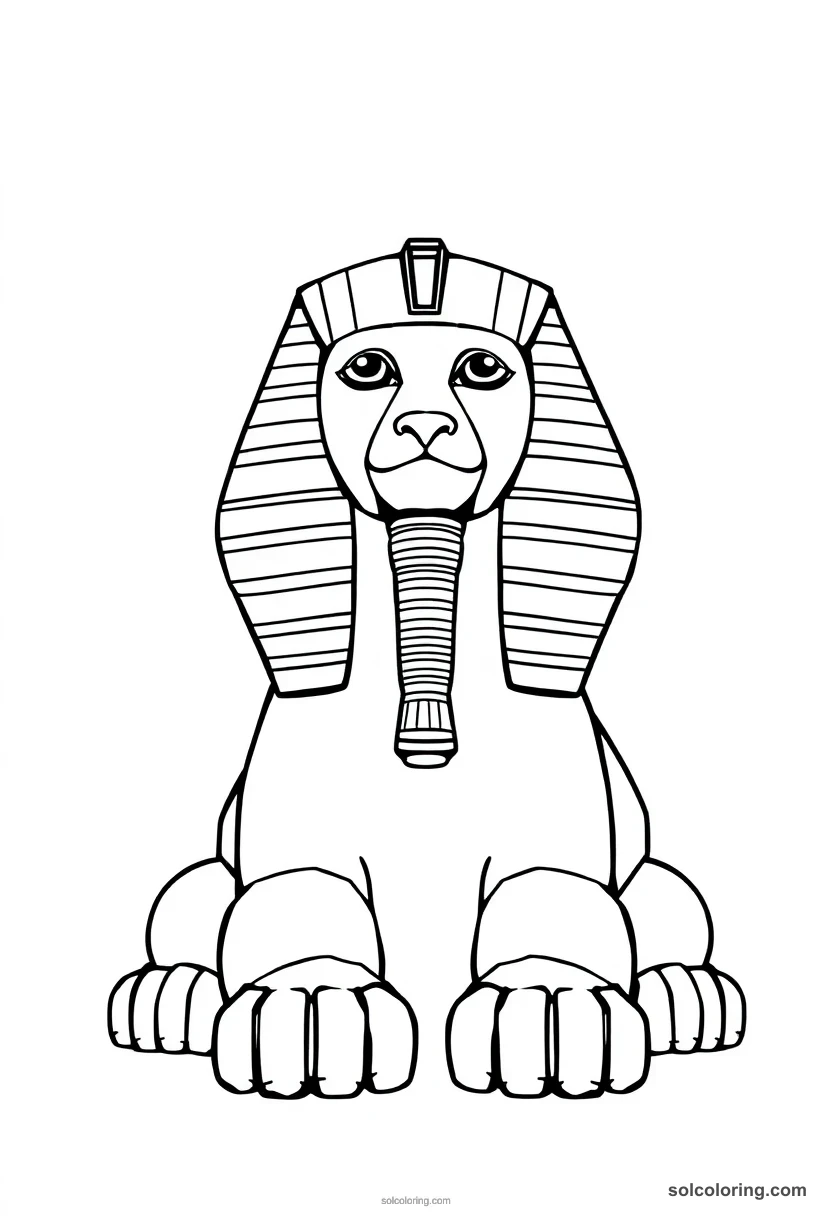 Chibi Great Sphinx of Giza chibi coloring page for kids