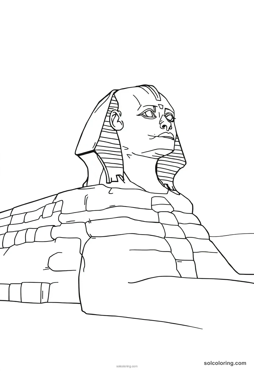 Great Sphinx of Giza detailed coloring page for kids