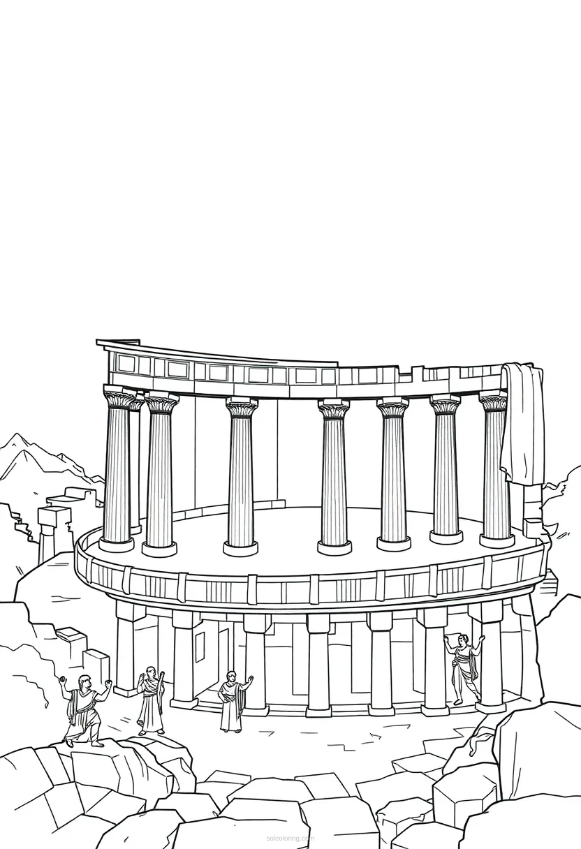 Greek Amphitheater coloring page for kids